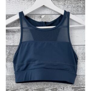 Zyia Active All Star Sports Bra Racerback One More Rep Mesh Blue Womens XS